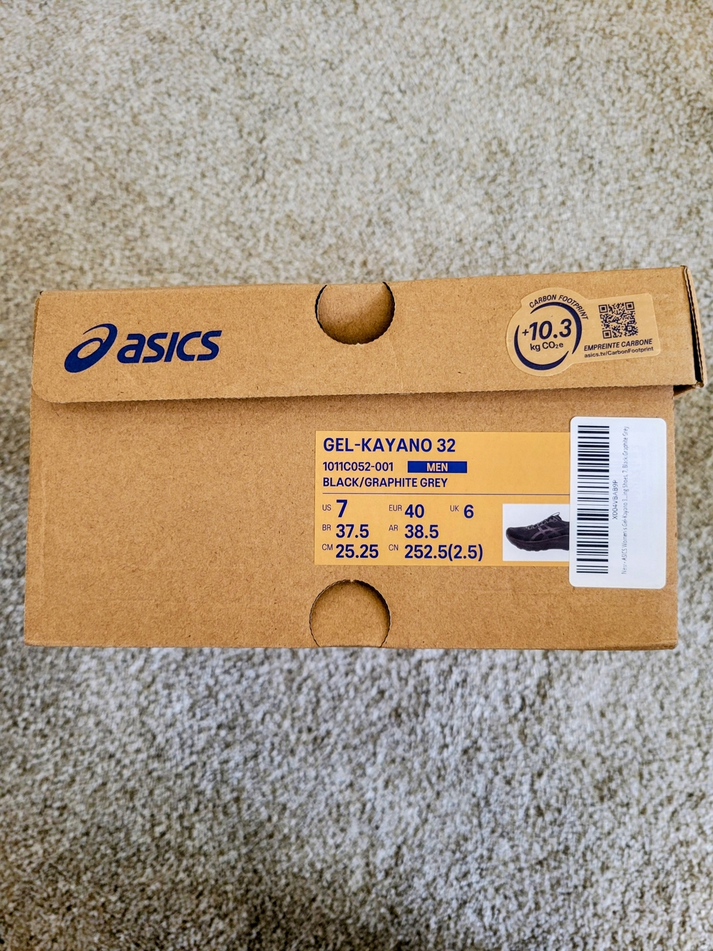 ASICS Gel Kayano 32 Men's Black Running Shoes - Men's 7, Women's 9 - Picture 13 of 14